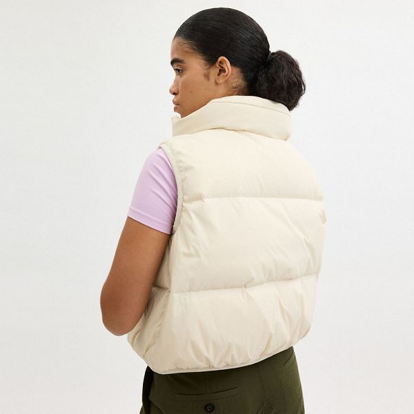 Dámské Puffer Vesta Coach Recycled Polyamide Krém | 2460183-CZ