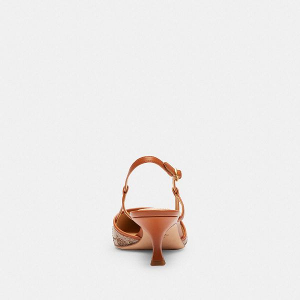 Dámské Slingback Shoes Coach Rosie In Crystal Signature Jacquard Hnědé Šedé | 5109426-CZ