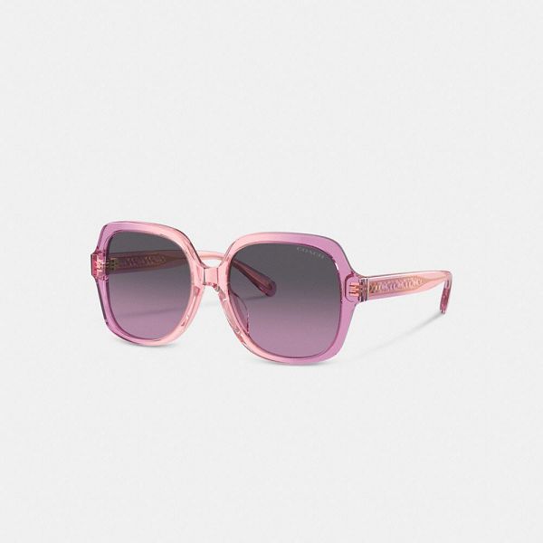 Dámské Sluneční Brýle Coach Signature Ombré Oversized Square Růžové Fialové | 4651920-CZ