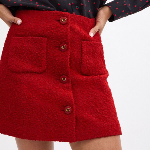 Dámské Sukně Coach Boucle Červené | 2079536-CZ