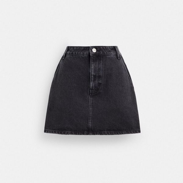 Dámské Sukně Coach Denim In Organic Cotton Černé | 1894672-CZ