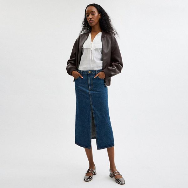 Dámské Sukně Coach Heritage C Denim Maxi Tmavě Blankyt | 2087643-CZ