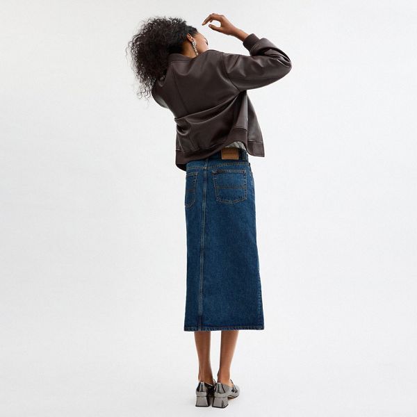 Dámské Sukně Coach Heritage C Denim Maxi Tmavě Blankyt | 2087643-CZ