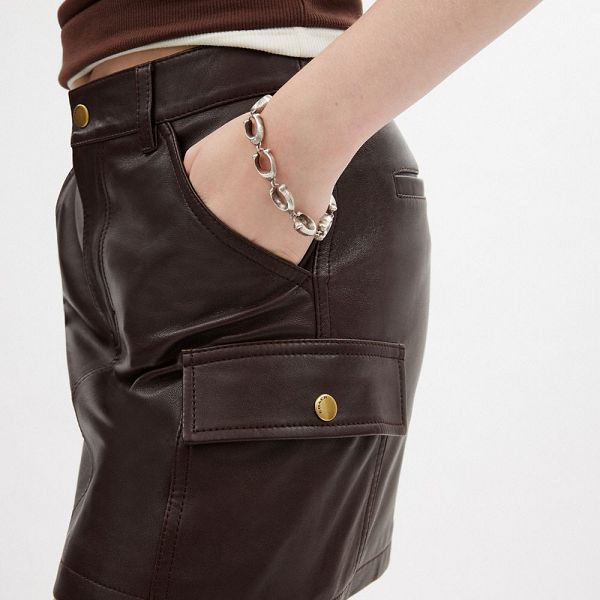 Dámské Sukně Coach Leather Mini Cargo Hnědé | 7823690-CZ