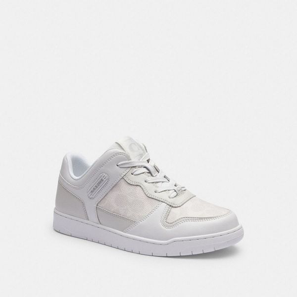 Dámské Tenisky Coach C201 Low Top In Signature Canvas Bílé | 3865921-CZ