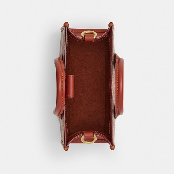 Dámské Tote Coach Ace 17 In Signature Canvas Hnědé Červené | 2315847-CZ