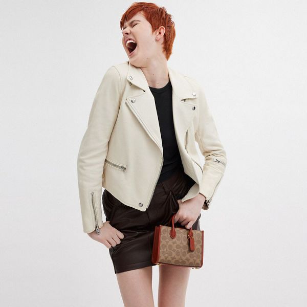 Dámské Tote Coach Ace 17 In Signature Canvas Hnědé Červené | 2315847-CZ
