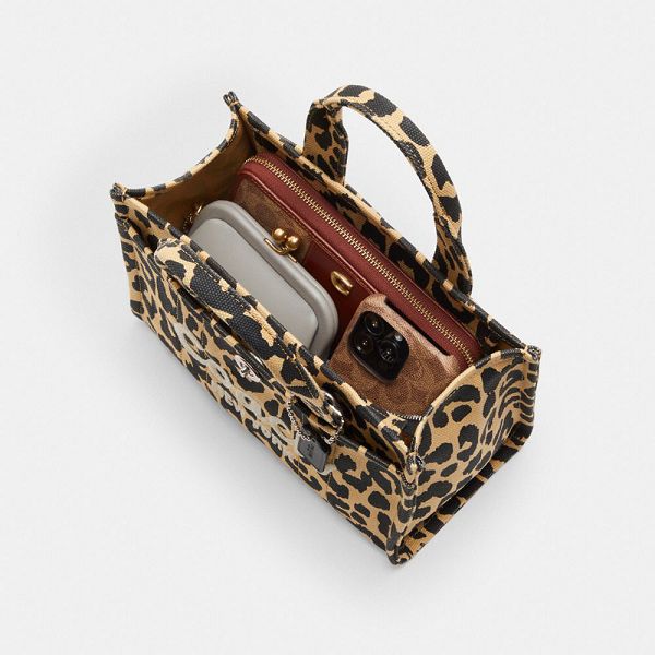 Dámské Tote Coach Cargo 26 With Leopard Print Stříbrné Leopard | 7032985-CZ