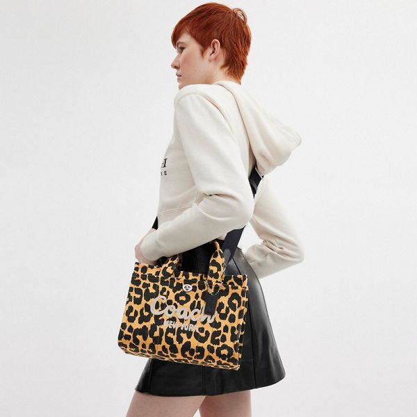 Dámské Tote Coach Cargo 26 With Leopard Print Stříbrné Leopard | 7032985-CZ