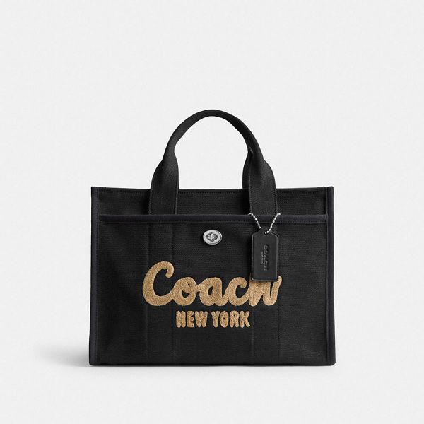 Dámské Tote Coach Cargo Stříbrné Černé | 8346952-CZ