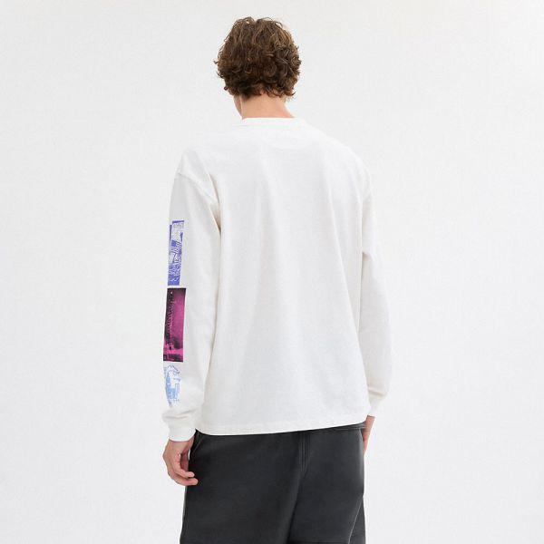 Dámské Tričko Coach Graphic Long Sleeve In Organic Cotton Bílé Krém | 4895376-CZ