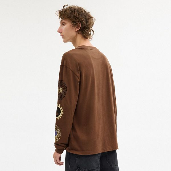Dámské Tričko Coach Long Sleeve Graphic In Organic Cotton Hnědé | 8724935-CZ