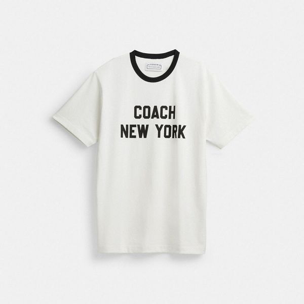 Dámské Tričko Coach New York Bílé | 6954103-CZ