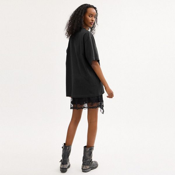 Dámské Tričko Coach Rexy Relaxed Fit In Organic Cotton Černé | 0823715-CZ