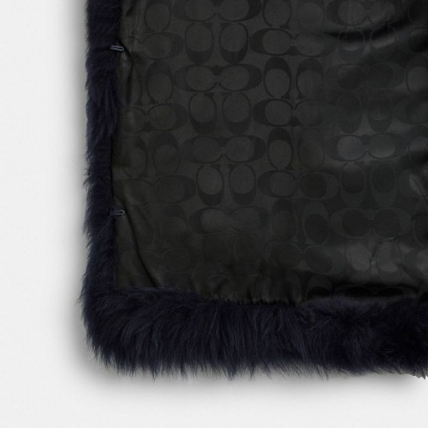 Dámské Vesta Coach Fluffy Shearling Tmavě Blankyt | 6053712-CZ