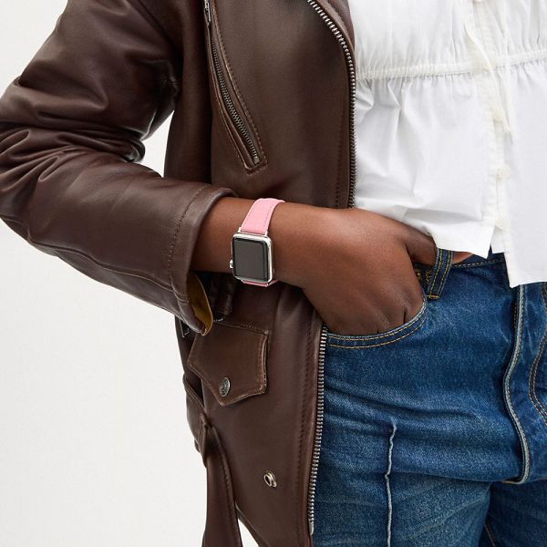 Dámské Watch Strap Coach Apple 38 Mm 40 Mm And 41 Mm Růžové | 4620813-CZ