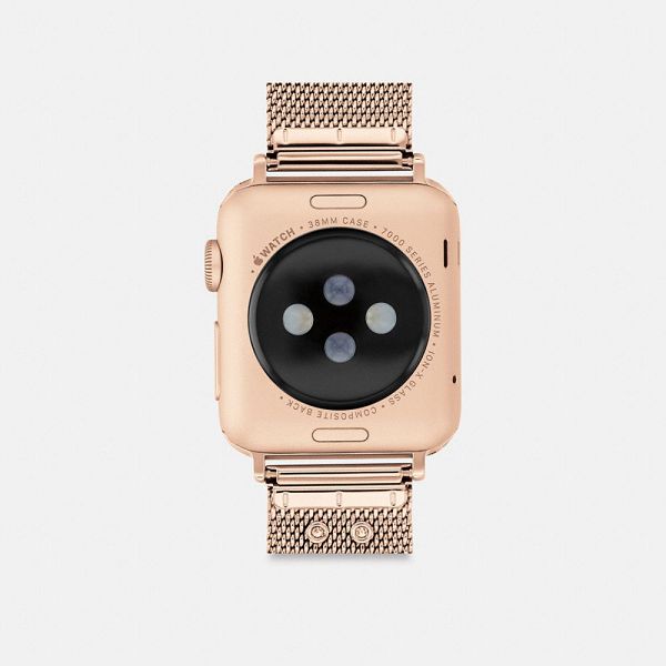 Dámské Watch Strap Coach Apple 38 Mm 40 Mm And 41 Mm Růžové Zlaté | 0294675-CZ