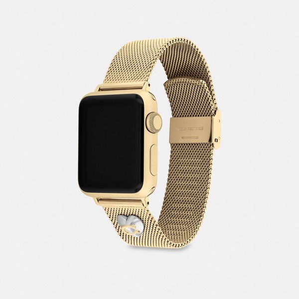 Dámské Watch Strap Coach Apple 38 Mm 40 Mm And 41 Mm Zlaté | 2643507-CZ