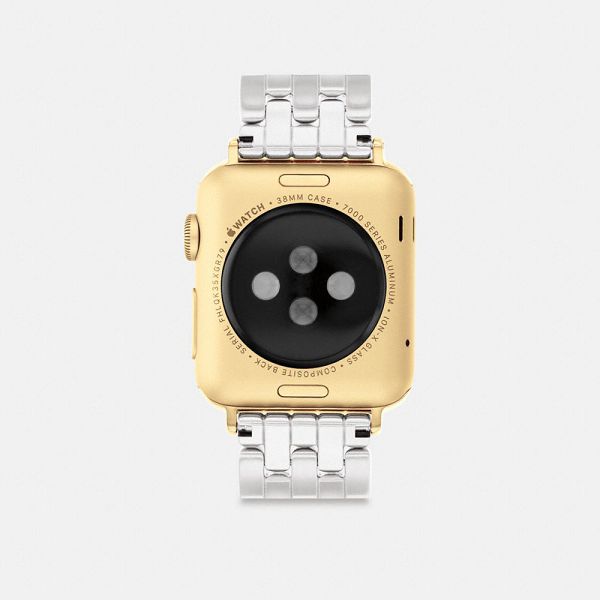 Dámské Watch Strap Coach Apple 38 Mm 40 Mm And 41 Mm Stříbrné Černé Zlaté | 3418096-CZ