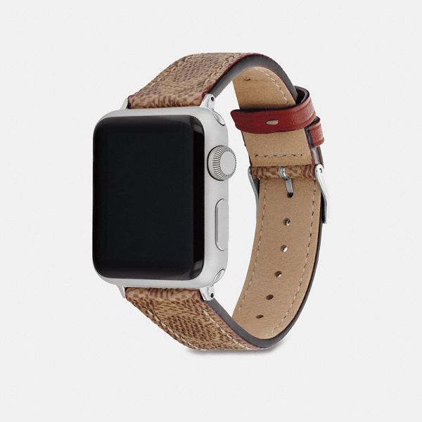 Dámské Watch Strap Coach Apple 38 Mm And 40 Mm Hnědé | 5384069-CZ