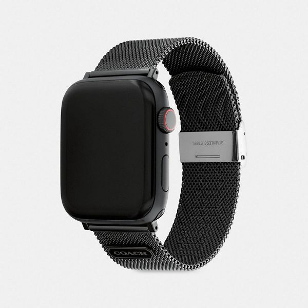 Dámské Watch Strap Coach Apple 42 Mm And 44 Mm Černé | 6875041-CZ