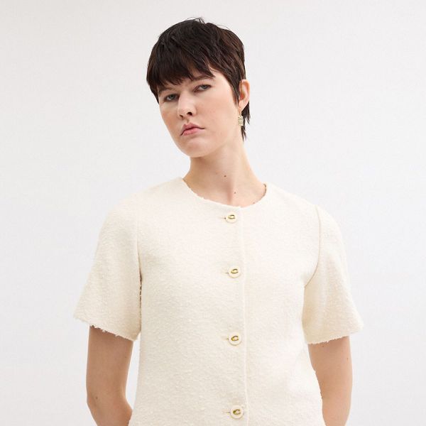 Dámské Šaty Coach Boucle Krém | 2860175-CZ
