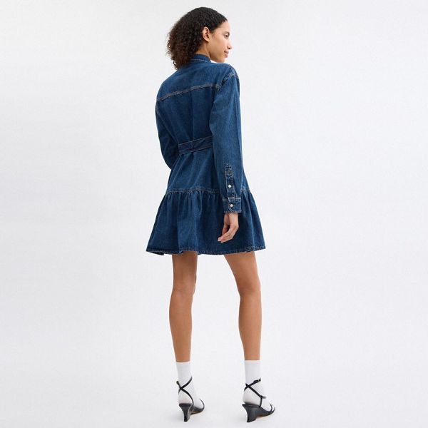 Dámské Šaty Coach Denim Shirt Tmavě Blankyt | 9456218-CZ