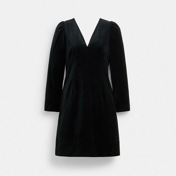 Dámské Šaty Coach Velvet Černé | 5042983-CZ