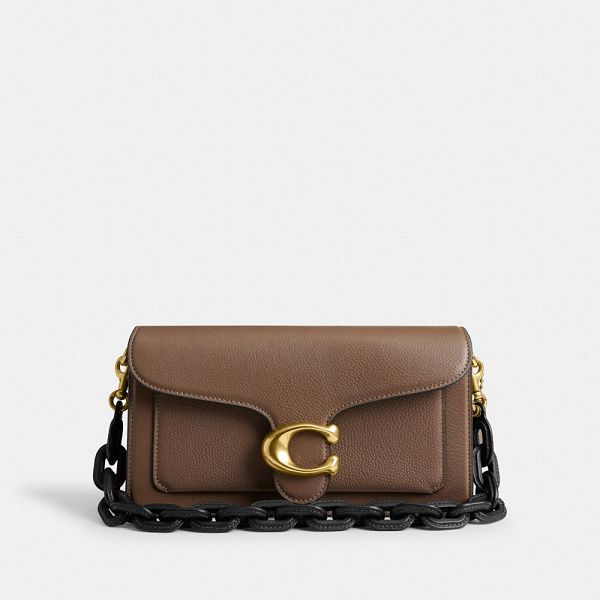 Dámské Řetízkový Popruh Coach Leather Covered Short Černé | 3827906-CZ