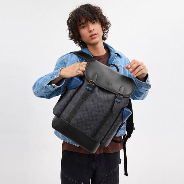 Pánské Batoh Coach Hitch In Blocked Signature Canvas Černé | 0269837-CZ