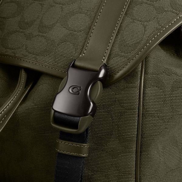 Pánské Batoh Coach League Flap In Signature Canvas Jacquard Zelene | 5860734-CZ