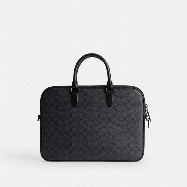 Pánské Briefcase Coach Gotham Slim Briefcase In Signature Canvas Šedé | 2069351-CZ