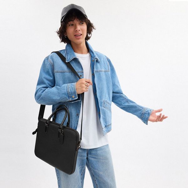 Pánské Briefcase Coach Gotham Slim Briefcase Černé | 4725136-CZ