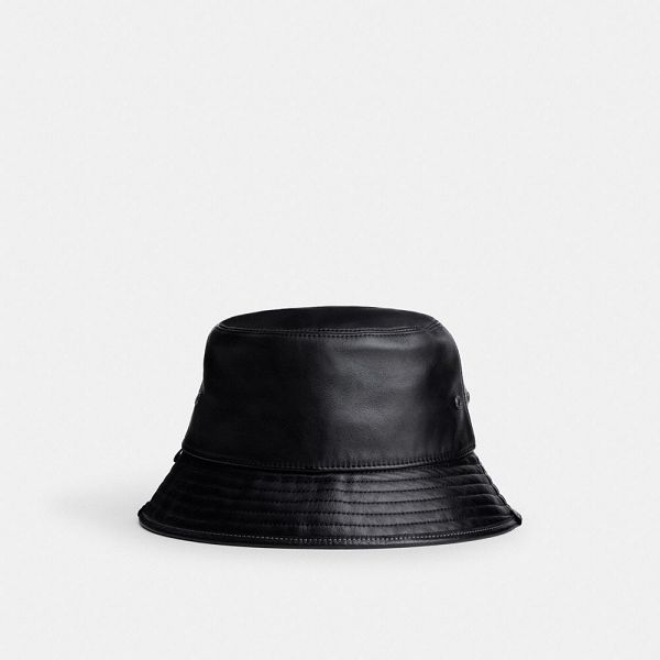 Pánské Bucket Klobouk Coach Leather Černé | 0824167-CZ
