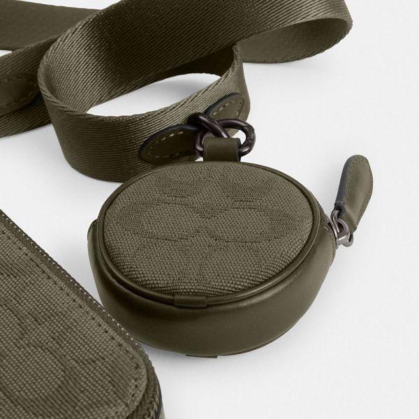 Pánské Crossbody Kabelka Coach Charter Slim In Signature Canvas Jacquard Zelene | 3105482-CZ