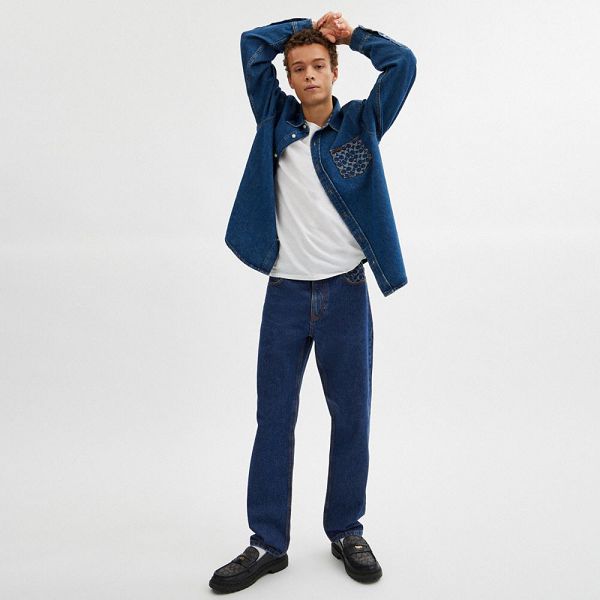 Pánské Džíny Coach Tapered Blankyt Světle Modré | 7542691-CZ