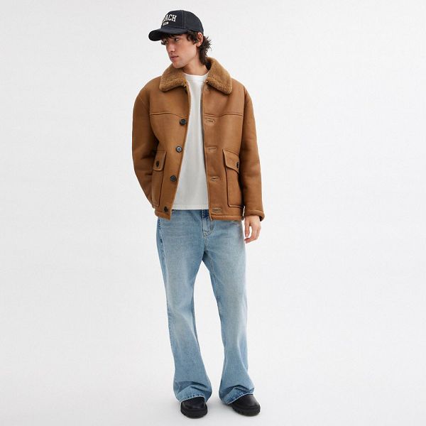 Pánské Kabáty Coach Classic Shearling Hnědé | 1694027-CZ