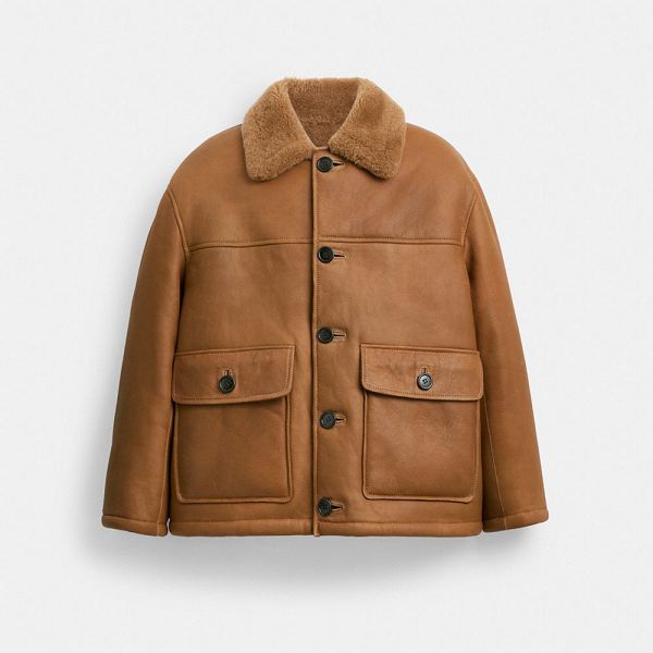 Pánské Kabáty Coach Classic Shearling Hnědé | 1694027-CZ