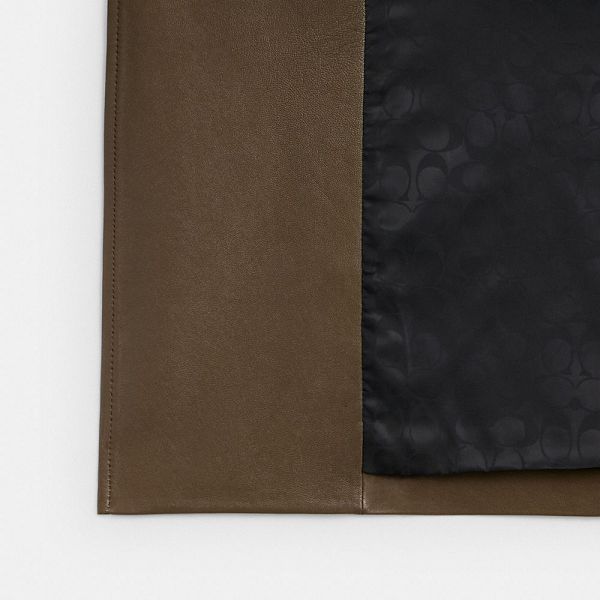 Pánské Kabáty Coach Leather Trench Olivy Zelené | 2109674-CZ