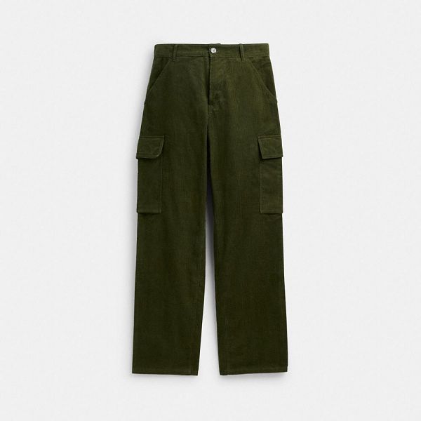 Pánské Kalhoty Coach Corduroy Cargo Olivy Zelené Zelene | 2680593-CZ