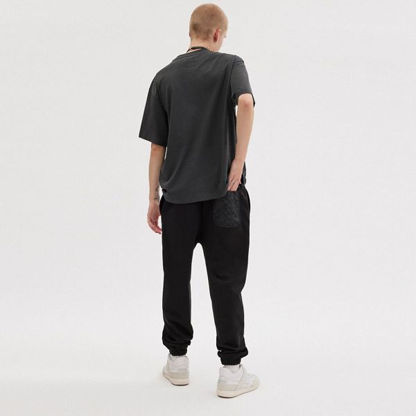 Pánské Kalhoty Jogger Coach Essential Solid Černé | 5481203-CZ