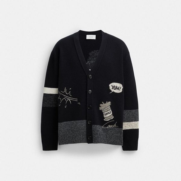 Pánské Kardigan Coach X Popeye Černé | 3679815-CZ