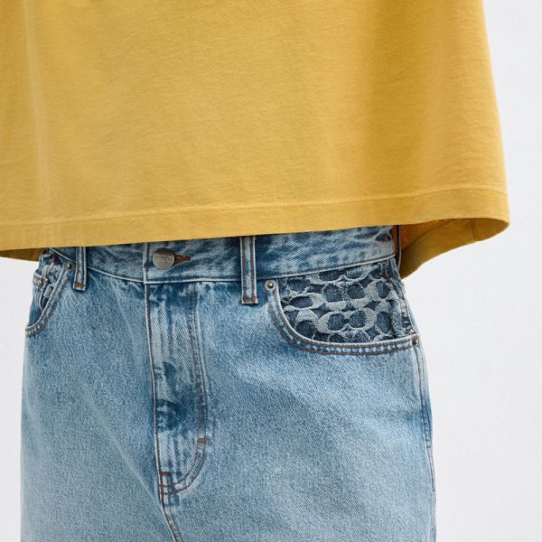 Pánské Kraťasy Coach Denim Blankyt Světle Modré | 9260813-CZ