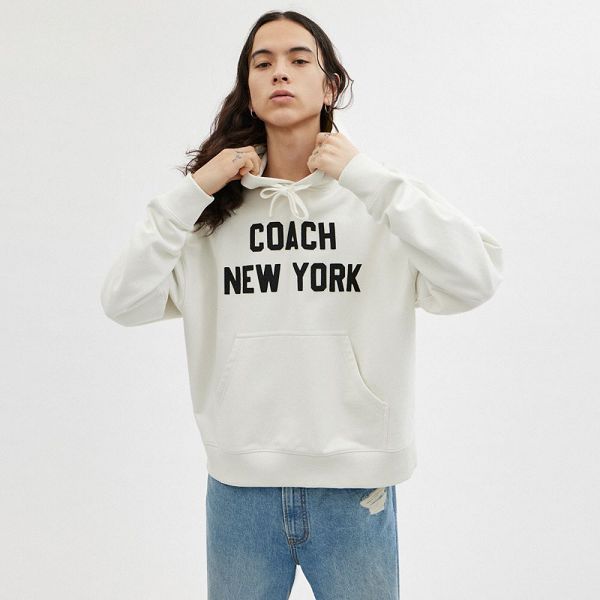 Pánské Mikina Coach Hoodie Krém | 0813754-CZ