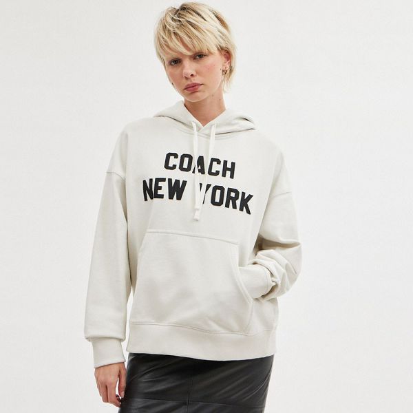 Pánské Mikina Coach Hoodie Krém | 0813754-CZ