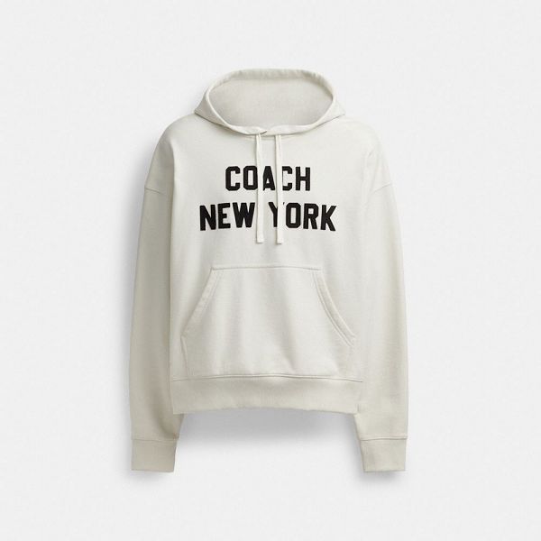 Pánské Mikina Coach Hoodie Krém | 0813754-CZ