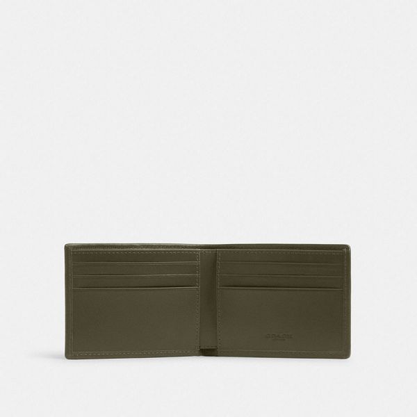Pánské Peněženka Coach Slim Billfold In Signature Canvas Jacquard Zelene | 5748609-CZ