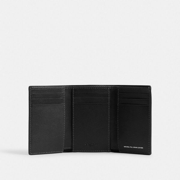 Pánské Peněženka Coach Trifold Černé | 7653804-CZ