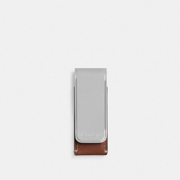 Pánské Pouzdro Na Karty Coach Money Clip Hnědé | 5074286-CZ
