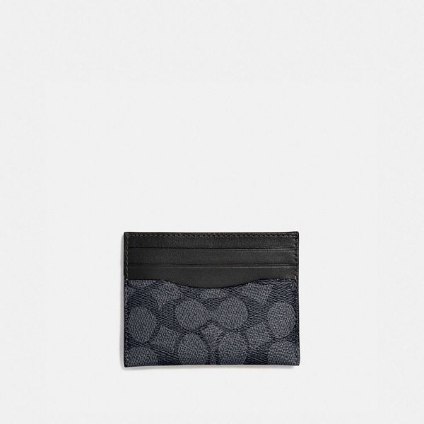 Pánské Pouzdro Na Karty Coach Signature Canvas Šedé Černé | 6549013-CZ